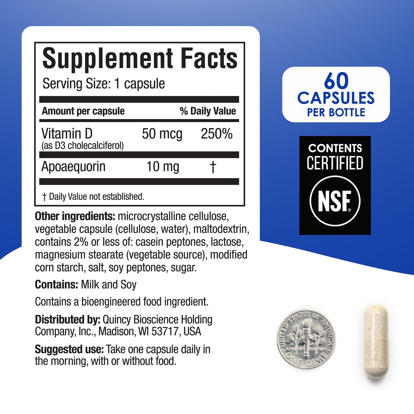 Prevagen Regular Strength - 60 Capsules (2 Month Supply) | Formulated for Your Brain | 10mg of Apoaequorin Plus Vitamin D3 PrevagenBuy Supplements Australia