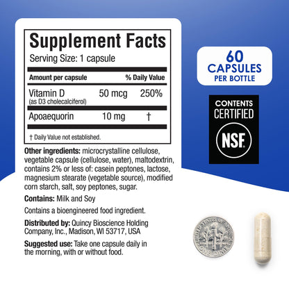 Prevagen Regular Strength - 60 Capsules (2 Month Supply) | Formulated for Your Brain | 10mg of Apoaequorin Plus Vitamin D3 PrevagenBuy Supplements Australia
