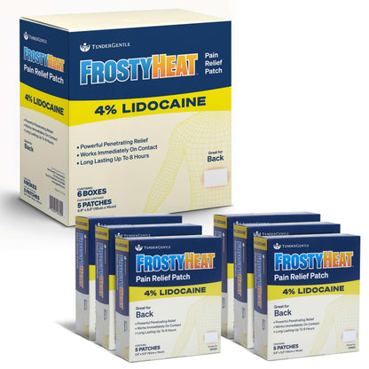 TenderGentle Four Percent Lidocaine Patches - 30 Back Pain Relief Patches with 4% Lidocaine for Aches, Muscle and Joint Discomfort - 3.9" x 5.5" Back, Shoulder, and Neck Pain Patch TenderGentleBuy Supplements Australia