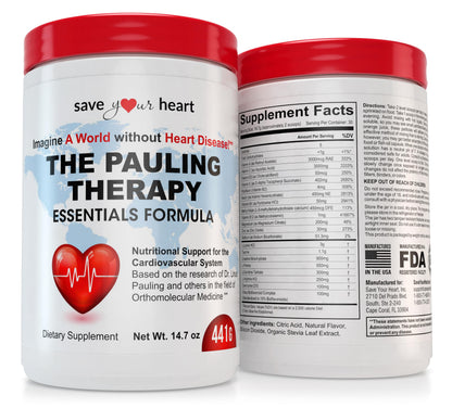 SAVE YOUR HEART Cardio Heart Health Powder Supplement - The Pauling Therapy Essentials Formula (PTEF) Healthy Vitamin C, B-12, L-Lysine, L-Arginine, Magnesium, Zinc + Vitamins, Minerals & Antioxidants SAVE YOUR HEARTBuy Supplements Australia