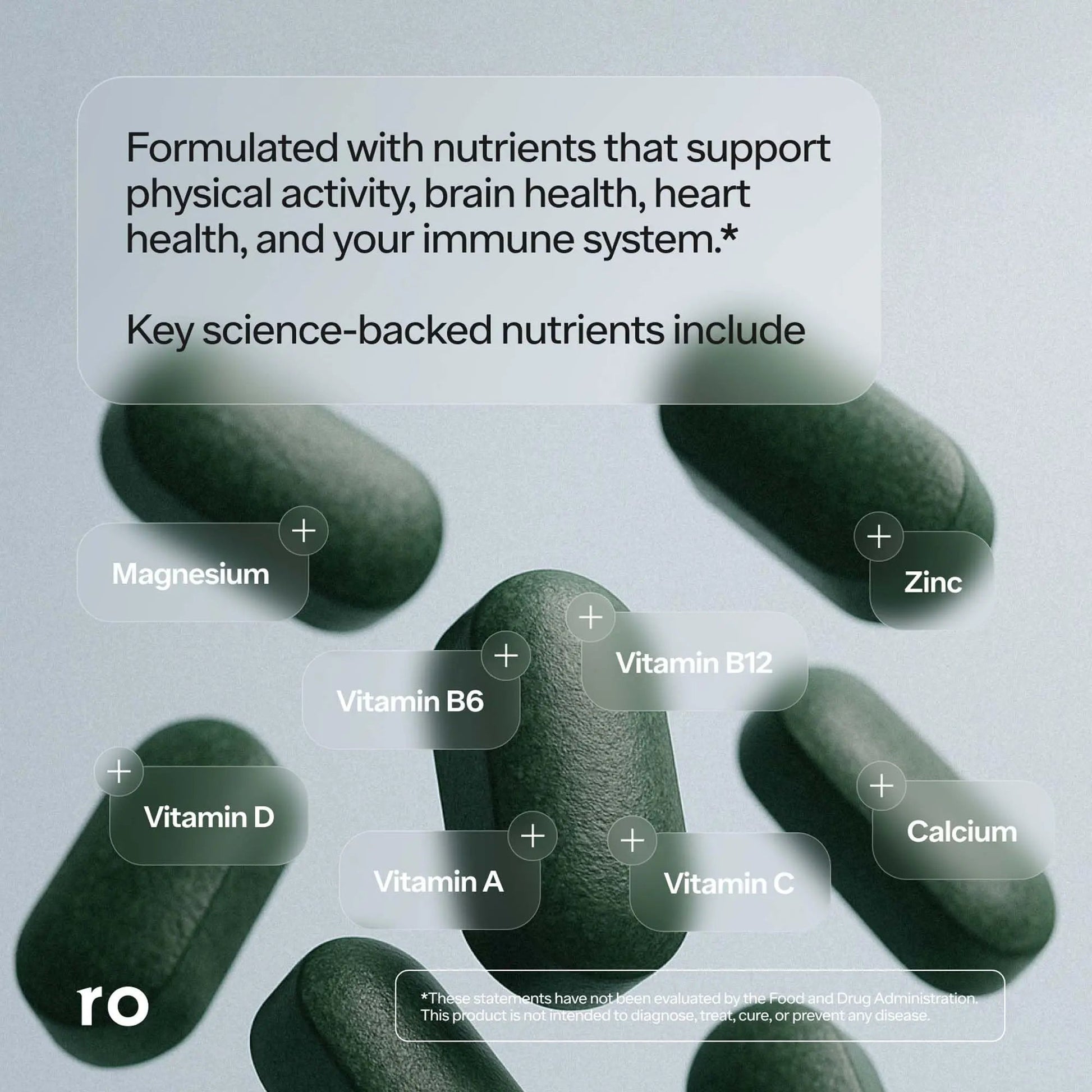 Ro Daily Multivitamin for Men | Supports Physical Activity, Brain + Heart Health, and Immune System with 23 Key Nutrients Including Calcium RoBuy Supplements Australia