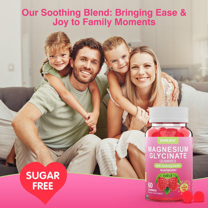 Magnesium Glycinate Gummies 600mg, Sugar Free Magnesium Gummies for Adults with Ashwagandha, Lemon Balm & GABA for Sleep