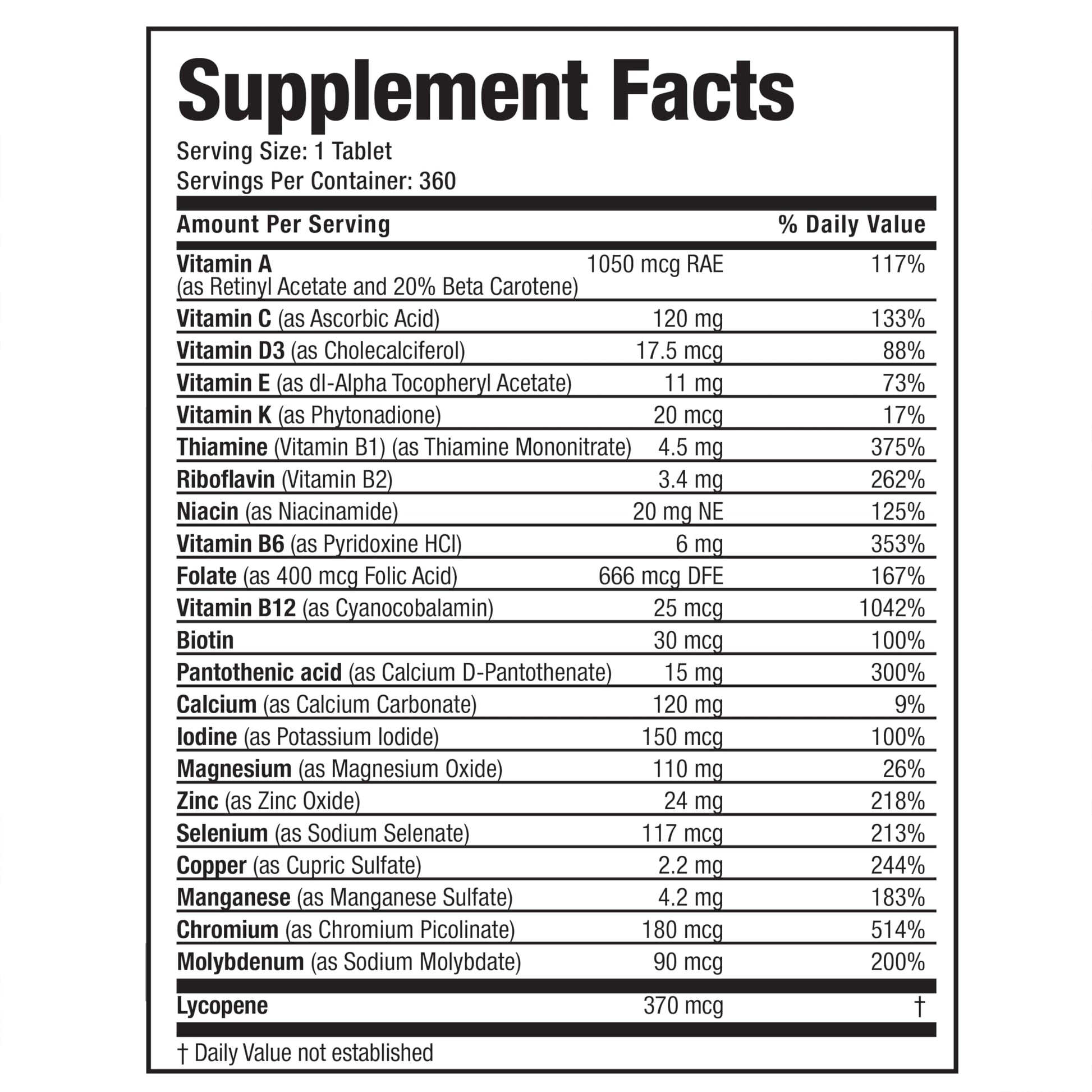 Bronson ONE Daily Mens 50+ Complete Multivitamin Multimineral, 360 Tablets BronsonBuy Supplements Australia