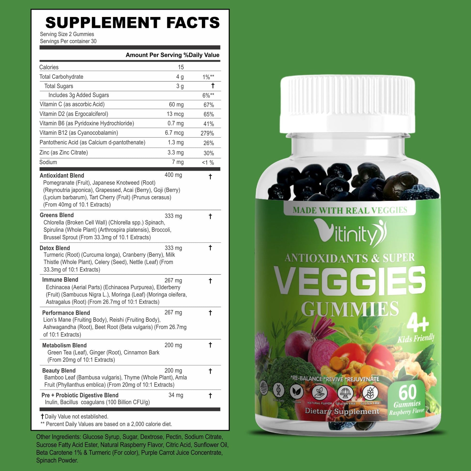VITINITY Made with Real Super Veggies Delicious Gummy Supplement,Men,Women & Kids VITINITYBuy Supplements Australia