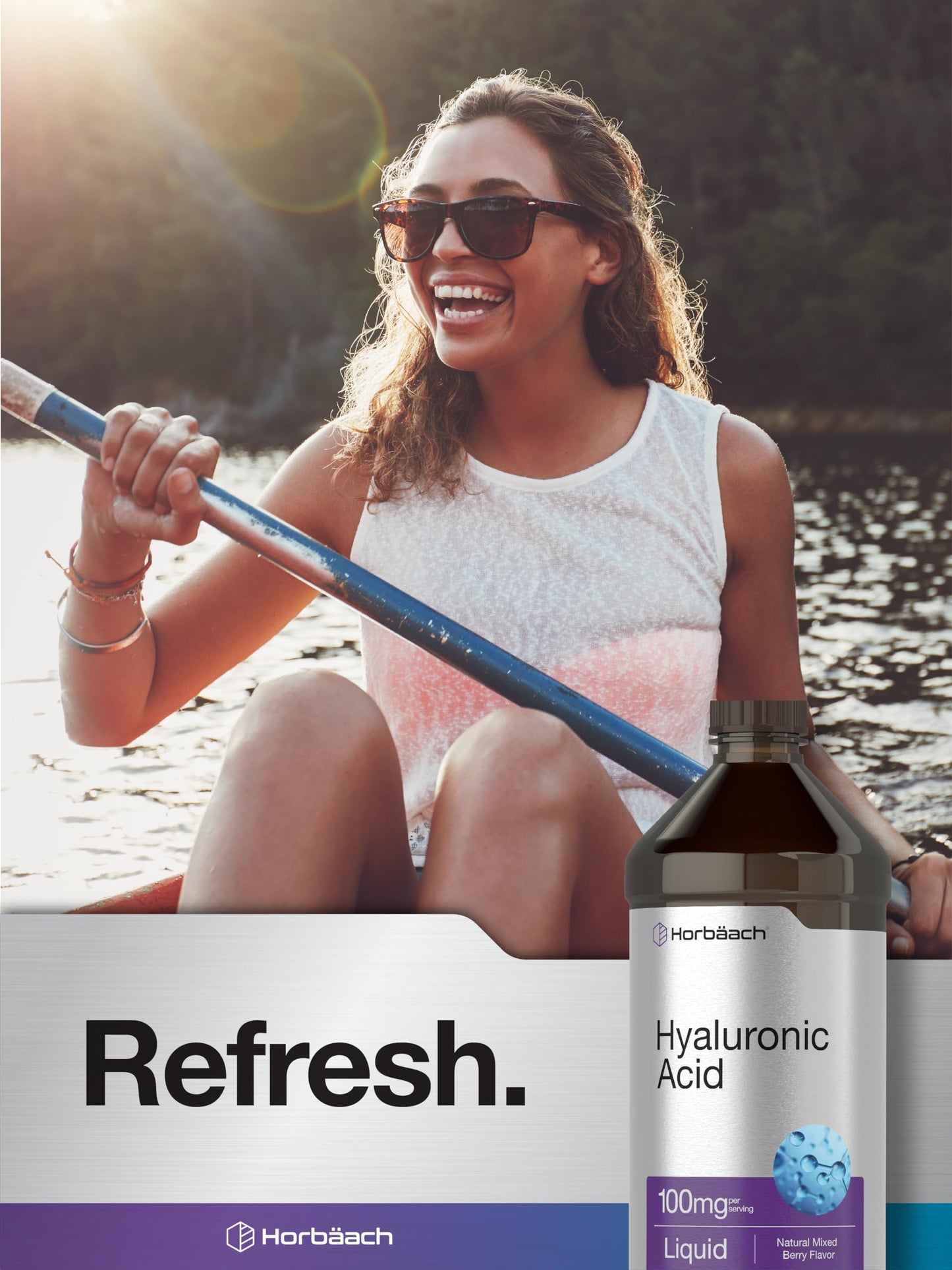 Liquid Hyaluronic Acid Supplement | 100 mg | 16 oz | Mixed Berry Flavor | Non-GMO HorbäachBuy Supplements Australia