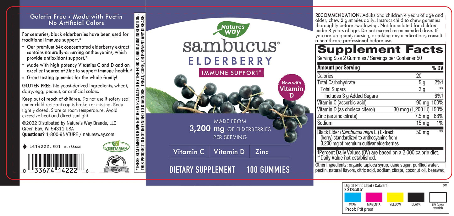 Nature's Way Sambucus Elderberry Gummies - Immune Support Supplement for Kids Nature's WayBuy Supplements Australia