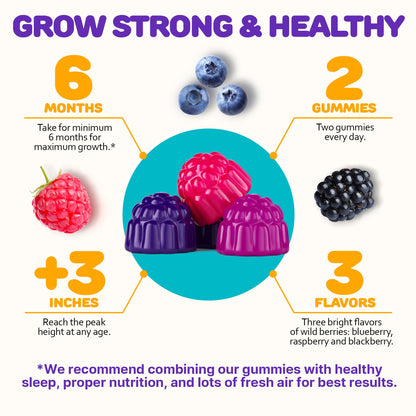 Height Growth Gummies for Kids - Growth Vitamins for Teens, Height Increase Multivitamin for Boys & Girls with Calcium Vitamin D C K2 Magnesium Zinc, Natural Height Growth Maximizer Supplement, 60 PCS SILVERPEAKSBuy Supplements Australia