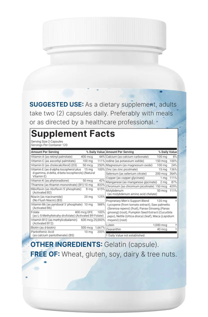 Pure Methylated Multivitamin for Men, 240 Capsules | 30 Key Nutrients with Vitamin C, D, E, B Complex + Methylfolate Micro IngredientsBuy Supplements Australia
