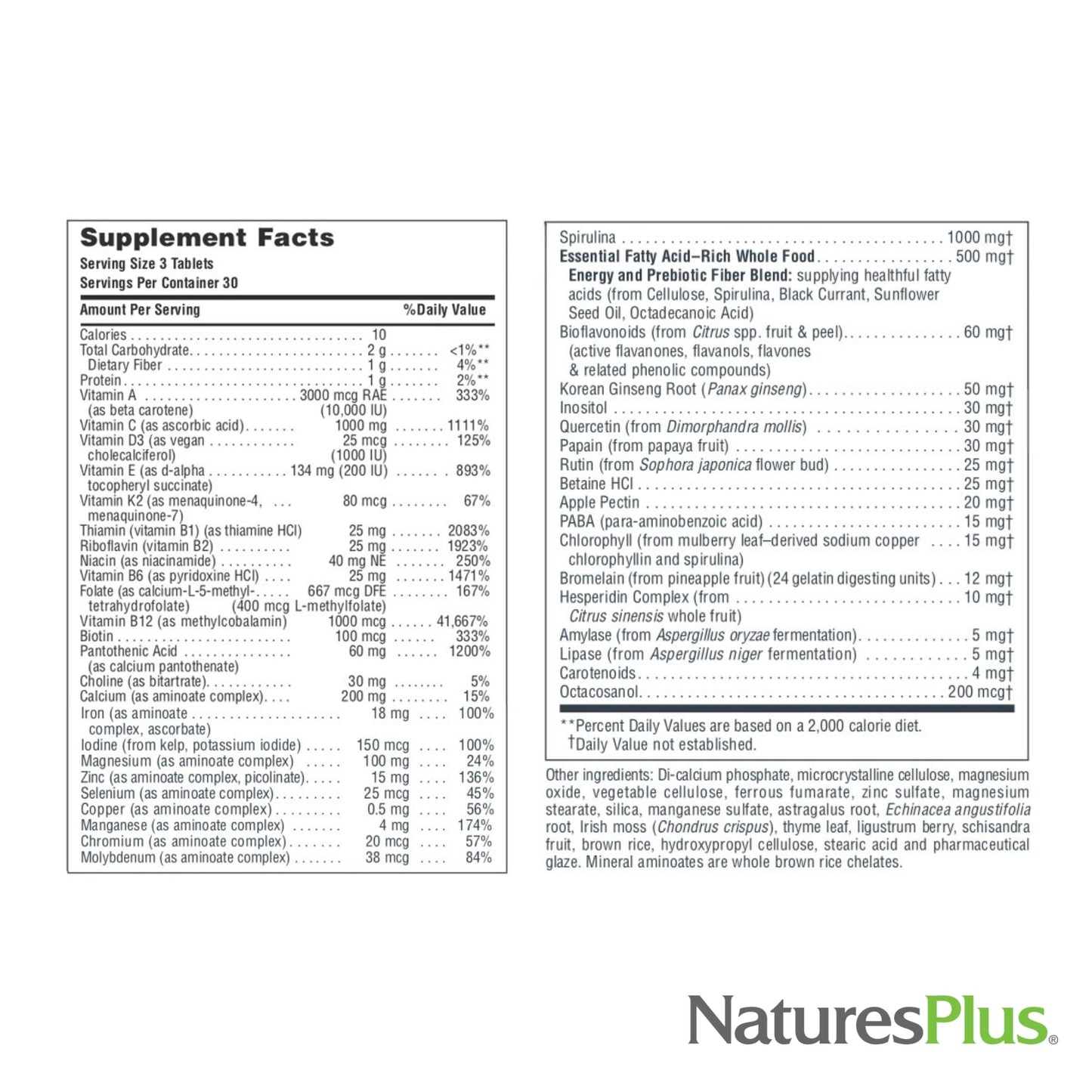 NaturesPlus Source of Life - 90 Tablets - Multivitamin & Mineral Supplement with Concentrated Whole Foods - Gluten Free, Vegetarian - 30 Servings NaturesPlusBuy Supplements Australia