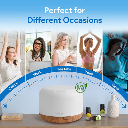 ASAKUKI 500ml Premium, Essential Oil Diffuser with Remote Control, 5 in 1 Ultrasonic Aromatherapy Fragrant ASAKUKIBuy Supplements Australia