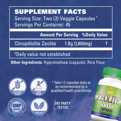 Zeolite Pure Capsules | Zeolite Detox, Extra Strength | Pure, Full Body Cleanse for Women Zeo HealthBuy Supplements Australia