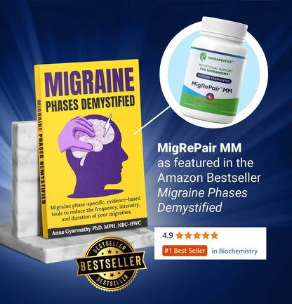 MigRePair MM Bottle of 60 - Doctor Formulated Natural Herbal Migraine Supplement for Women, Menstrual Migraine Relief, Hormonal Migraine Support with Feverfew, White Willow Bark Pine Bark & Grape Seed MigraceuticsBuy Supplements Australia