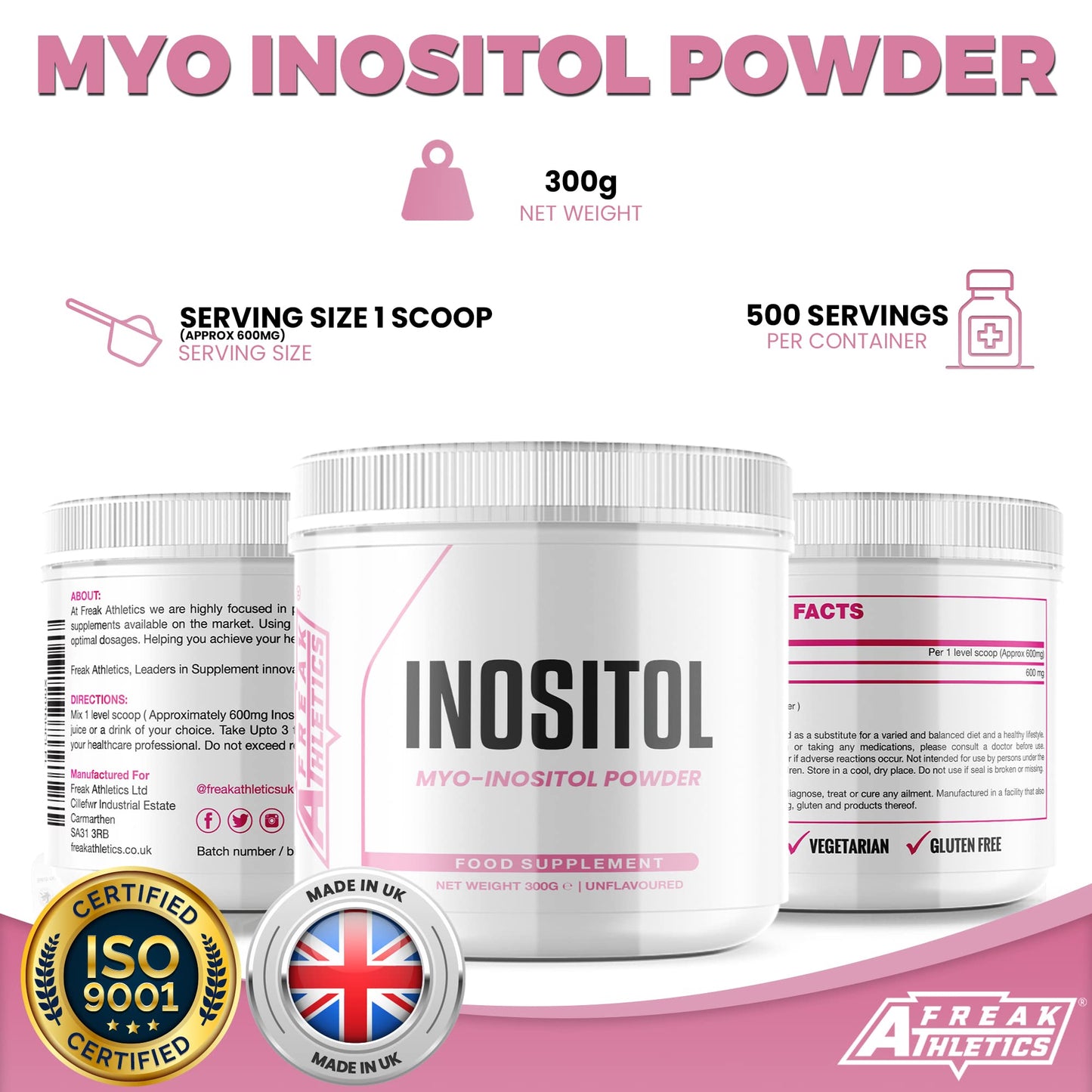Inositol (Myo-Inositol) Powder 300g | Premium Myo Inositol Powder - Supports Women Freak AthleticsBuy Supplements Australia
