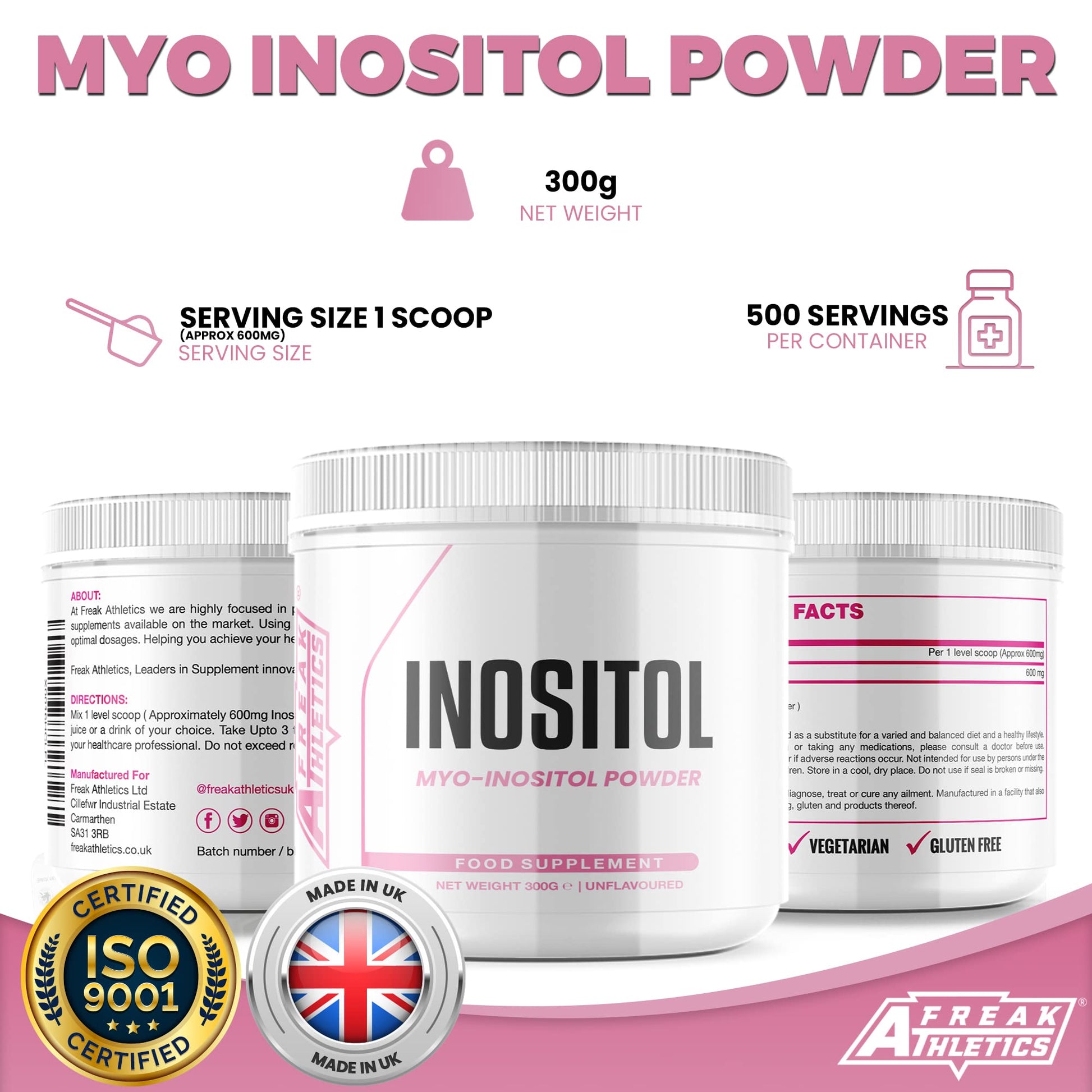 Inositol (Myo-Inositol) Powder 300g | Premium Myo Inositol Powder - Supports Women Freak AthleticsBuy Supplements Australia