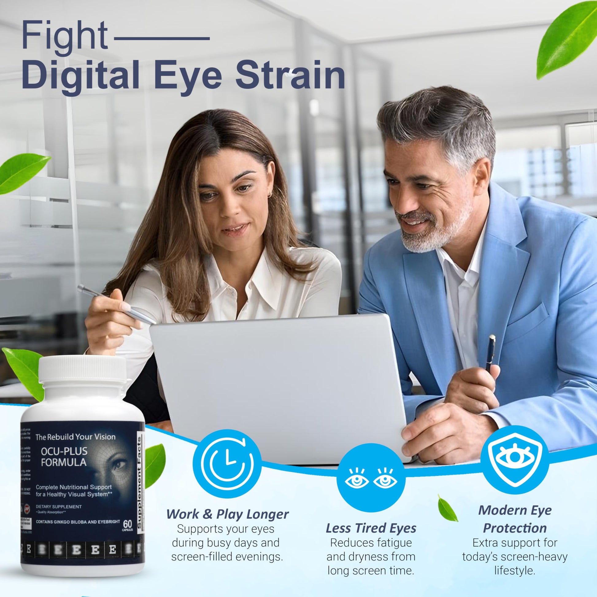 Rebuild Your Vision Ocu-Plus Formula – Eye Health Supplement with Lutein & Zeaxanthin – Supports Visual Clarity, Night Vision & Macular Health – with Bilberry, Ginkgo Biloba & NAC – 60 Capsules Rebuild Your VisionBuy Supplements Australia