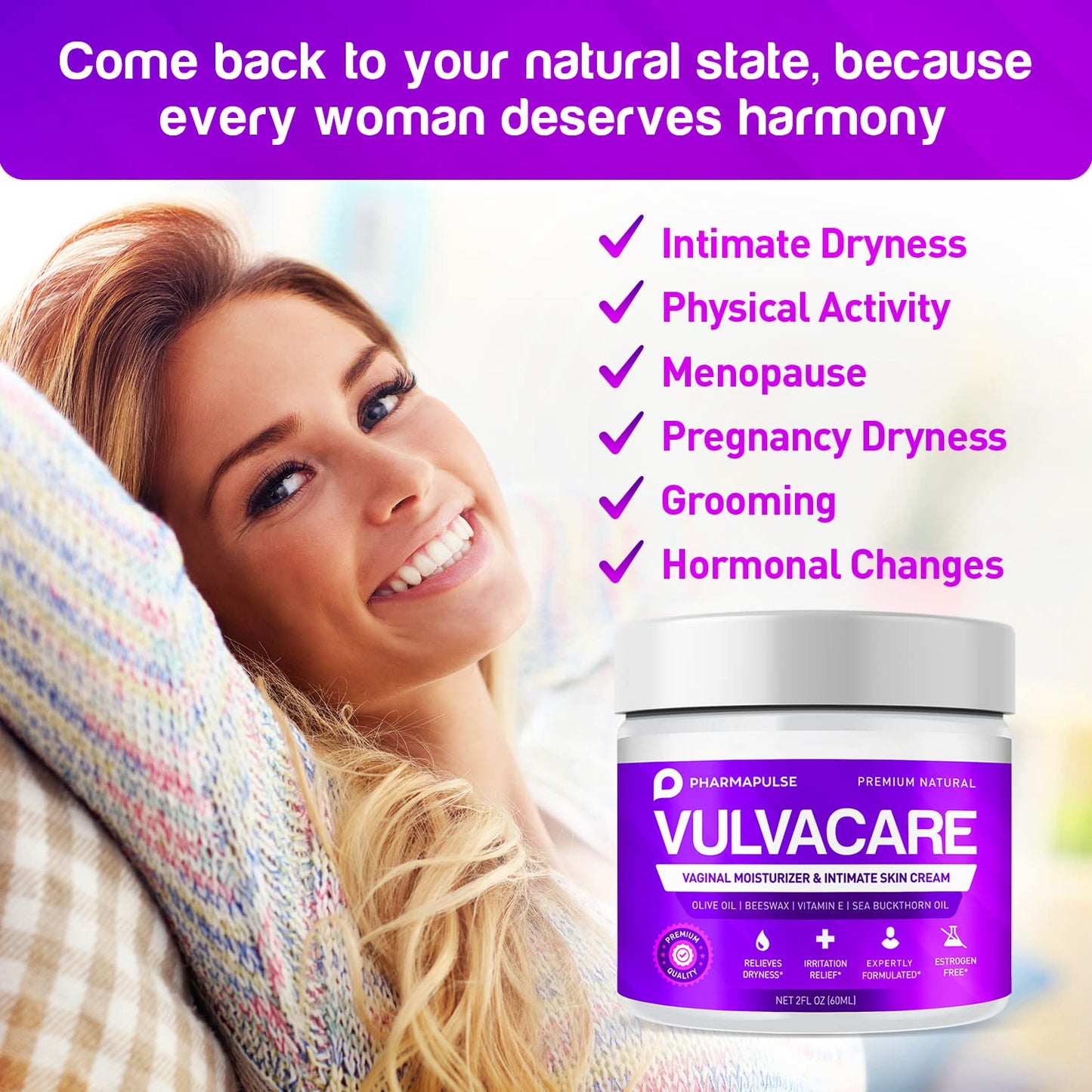 Pharmapulse Vaginal Moisturizer, Vulva Balm Cream, Intimate Skin Care, Menopause Support PharmapulseBuy Supplements Australia