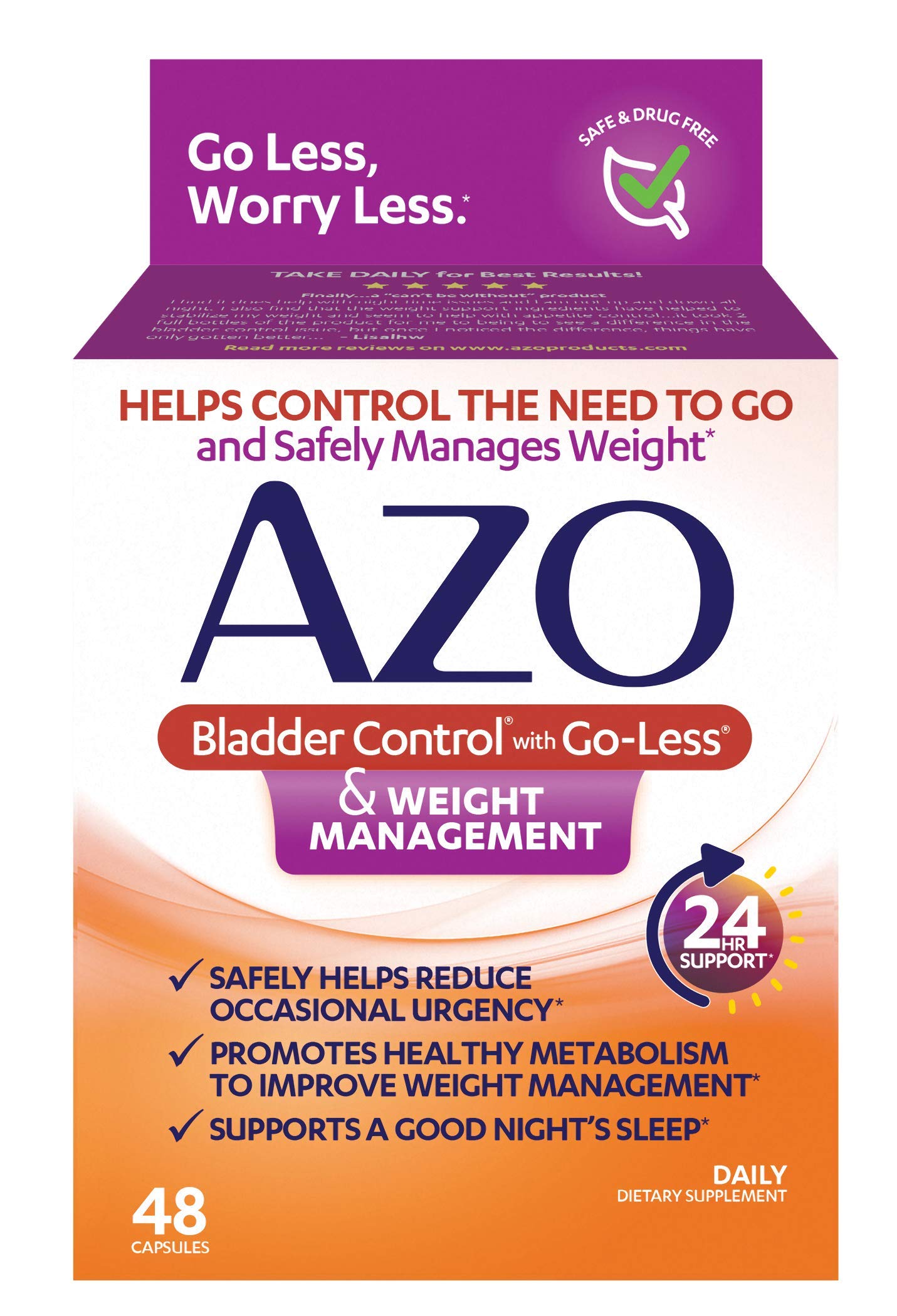 AZO Bladder Control with Go-Less® & Weight Management Dietary Supplement & Complete Feminine AZOBuy Supplements Australia