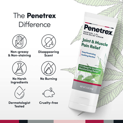 Penetrex Soothing Joint & Muscle Pain Relief Cream with Hemp - Deep Penetrating Menthol, Arnica and Hemp for Soothing, Hydrating Relief - Non-Greasy, Easy to Apply, Pleasant Scent- 2oz Squeezable Tube PenetrexBuy Supplements Australia
