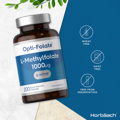 L-Methylfolate 1000ug | 200 Capsules | 5-MTHF Folate Supplement | Active Form HorbäachBuy Supplements Australia