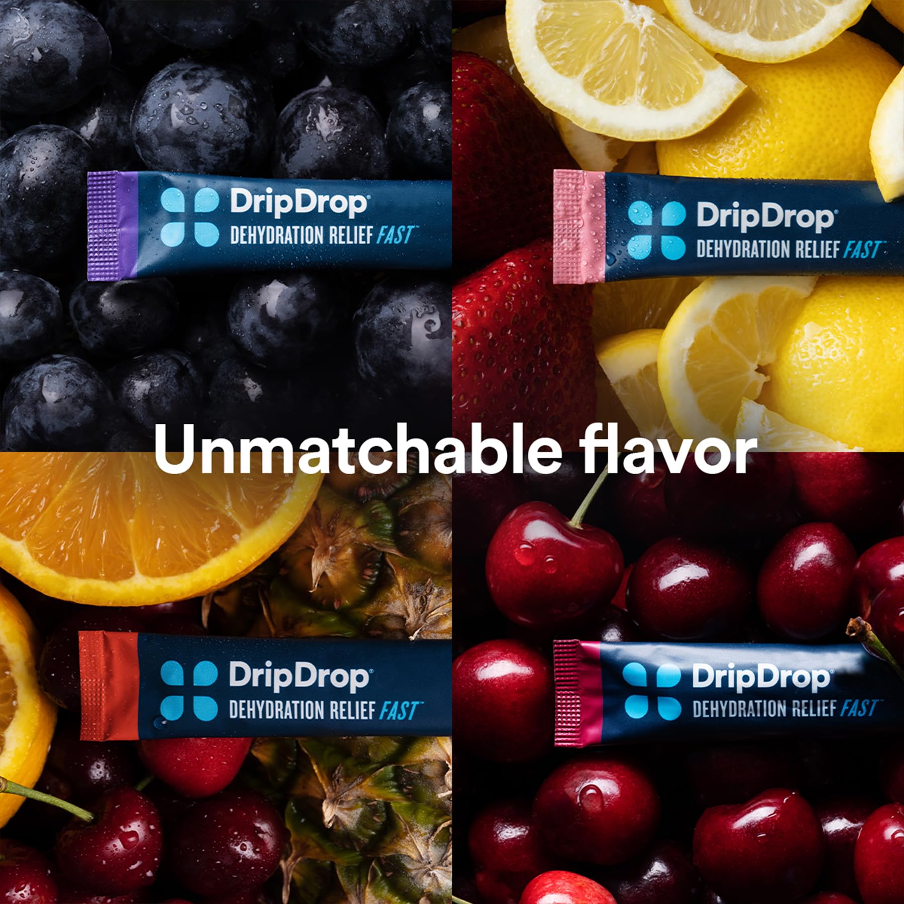 DripDrop Hydration - Electrolyte Powder Packets - Grape, Fruit Punch, Strawberry Lemonade DripDropBuy Supplements Australia
