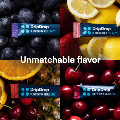 DripDrop Hydration - Electrolyte Powder Packets - Grape, Fruit Punch, Strawberry Lemonade DripDropBuy Supplements Australia