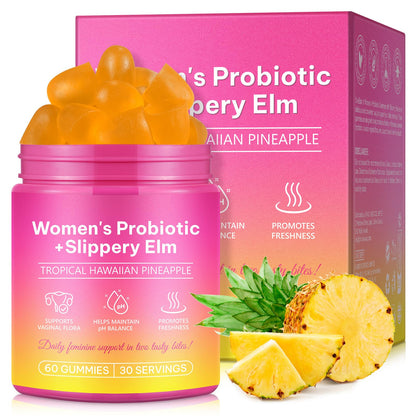 WeiWeiLa Feminine Probiotics Gummies for Women Probiotic Gummies with Slippery Elm | Natural Pineapple Flavor | Supports Feminine pH Balance & Comfort | 60 Vegan Gummie for Daily Wellness WeiWeiLaBuy Supplements Australia