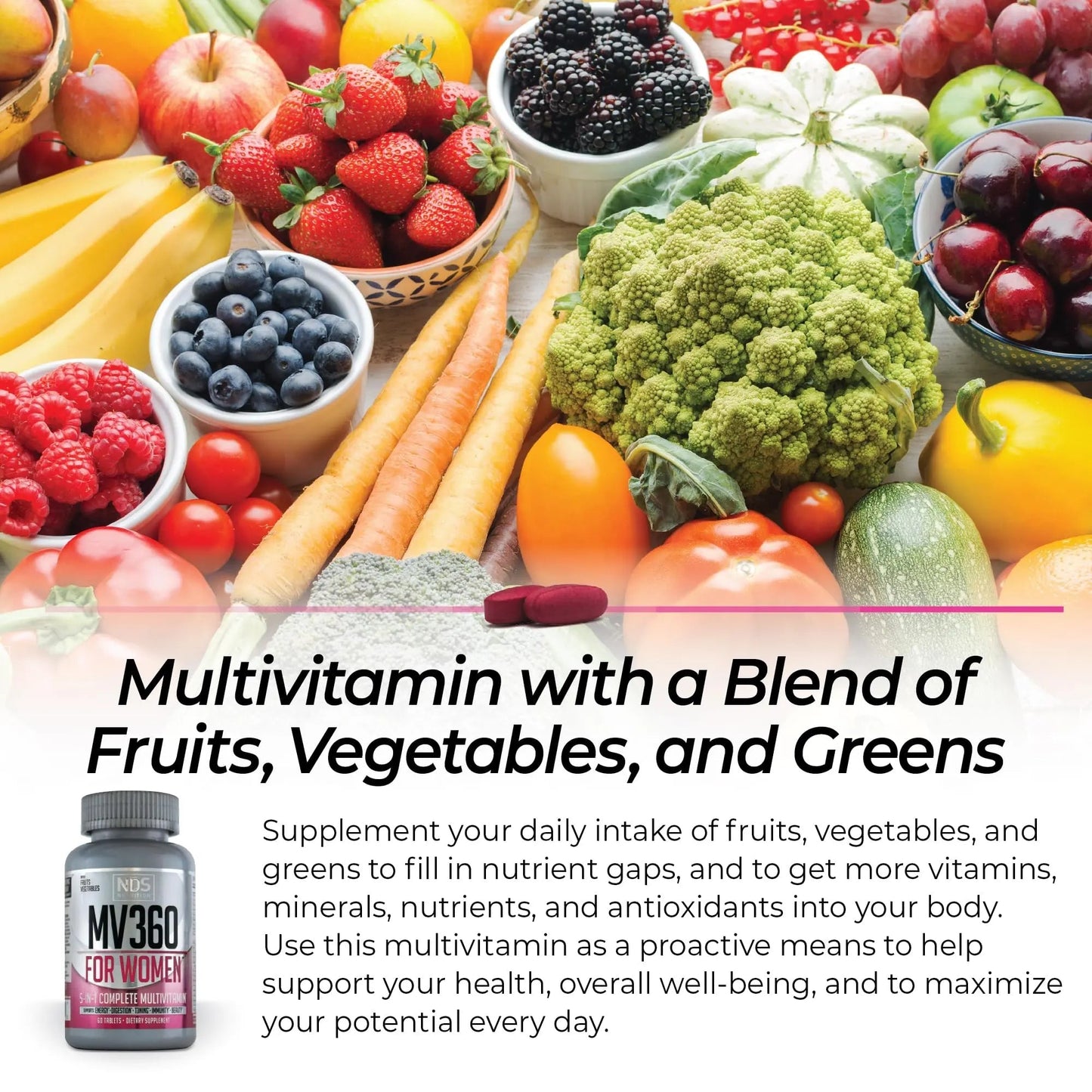 FitLife Brands Women's Nutrition MV360, 5-in-1 Complete Multivitamin with Essential Vitamins for Energy, Digestion, Toning, Immune Support FitLife BrandsBuy Supplements Australia