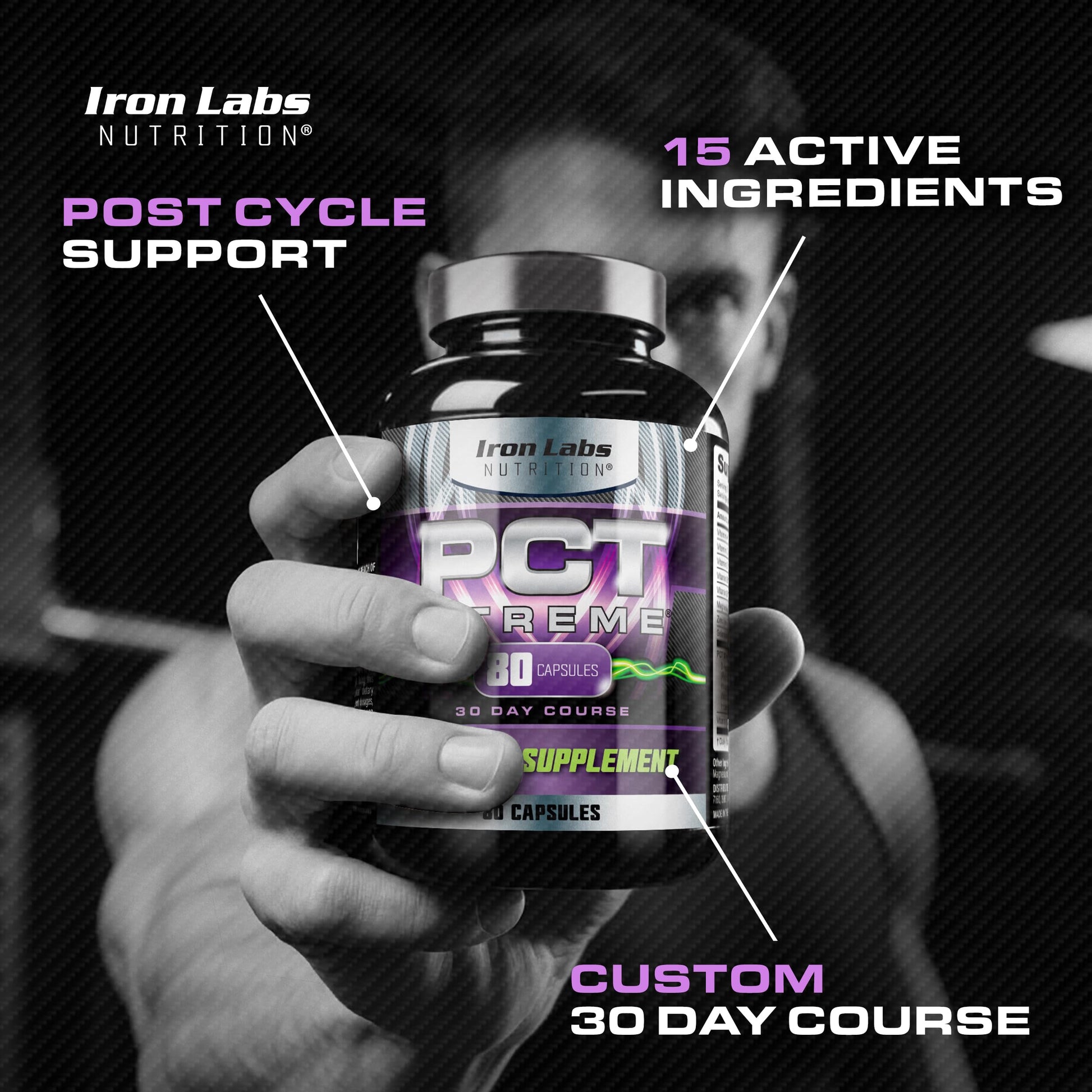 Iron Labs Nutrition PCT Xtreme - PCT Supplement for Men - 30 Day Course - Post Cycle Support Booster (80 Capsules) Iron Labs NutritionBuy Supplements Australia