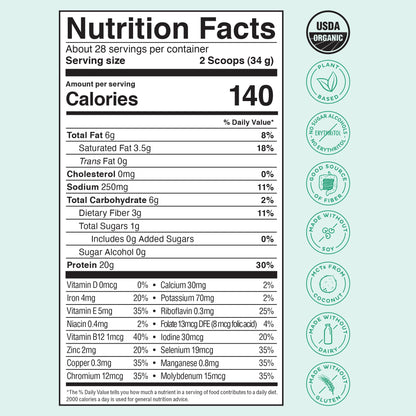 KOS Vegan Protein Powder, Unflavored & Unsweetened - Low Carb Pea Protein Blend KOSBuy Supplements Australia