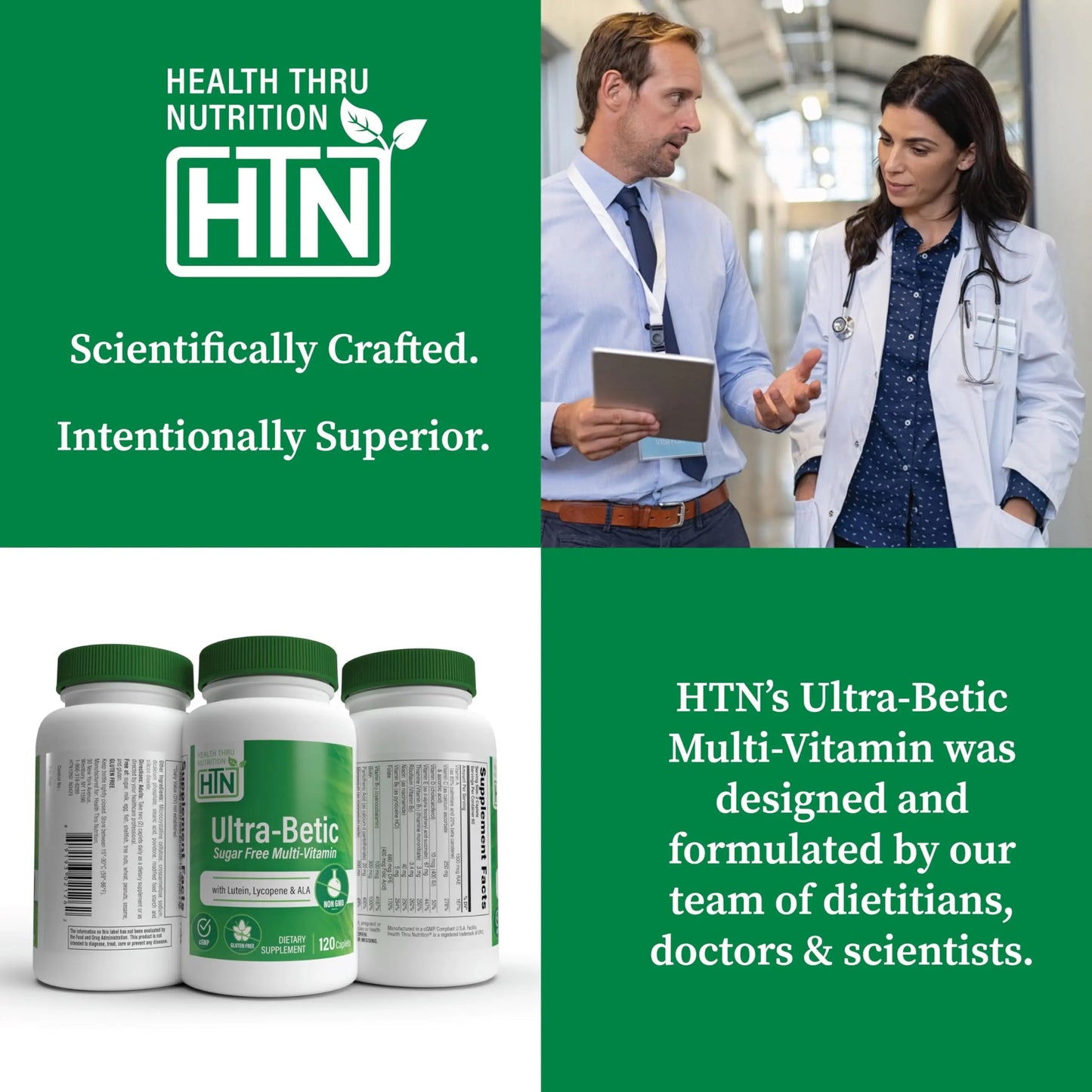 Health Thru Nutrition Ultra-Betic Multivitamin 120 Count | Supports Nerve, Vision, Energy | with ALA, Lycopene | Health Thru NutritionBuy Supplements Australia