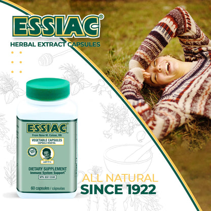 ESSIAC Tea All-Natural Herbal Extract Capsules – 60 Capsules | Powerful Antioxidant Blend to Help Promote Overall Health & Well-Being | Original Formula Since 1922 EssiacBuy Supplements Australia