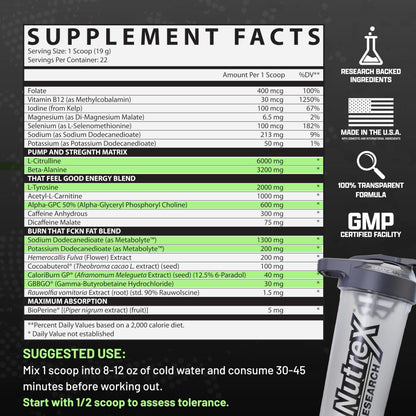 Nutrex Research Outlift Burn Thermogenic Pre Workout Powder, 2 in 1 Performance Nutrex ResearchBuy Supplements Australia