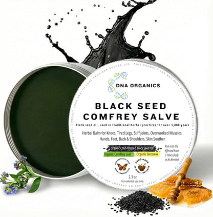Wild Castle DNA Organics Black Seed Oil Comfrey Salve 2.3 oz – Organic Herbal Salve for Joint and Muscles & Tattoo Care. Balm for Soothing Relief. Handcrafted, Slow-Infused, No Chemical Fillers Wild CastleBuy Supplements Australia