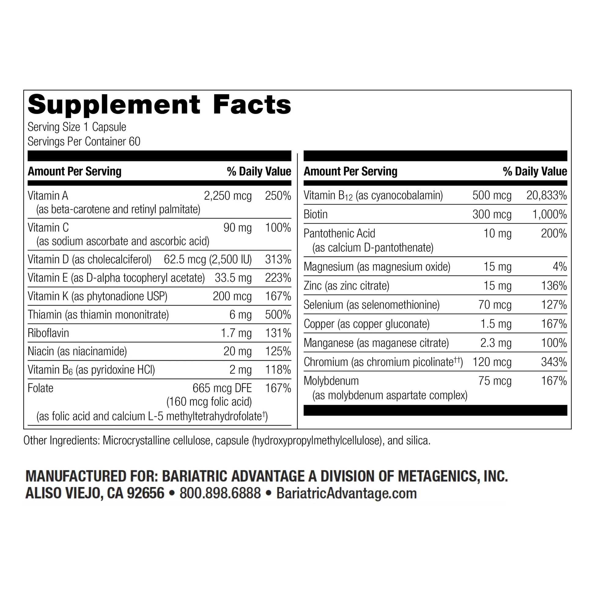 Bariatric Advantage High ADEK Multi - for Bariatric Surgery Patients - Multivitamin with Vitamins A, D, E, K & Trace Minerals Bariatric AdvantageBuy Supplements Australia