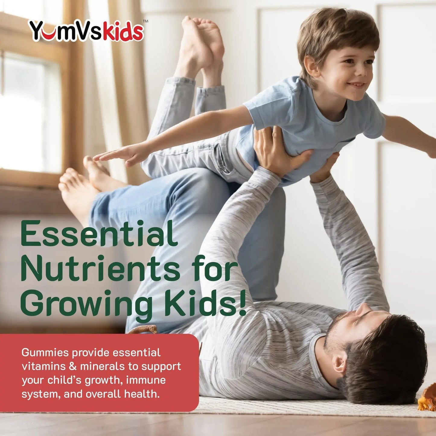 YumVs Kids Multivitamin Gummies - Fruit Flavored Chewable Children's Multivitamin - Kids Vitamins Multivitamin Gummy with 12 Minerals & Vitamins A C D3 E B6 B12 YUM-V'S