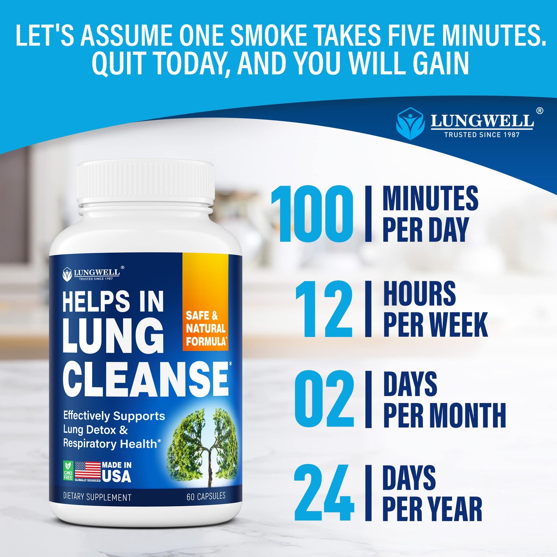 LUNGWELL Quit Smoking Aid - Made in USA - Helps to Clear Lungs & Stop LUNGWELLBuy Supplements Australia