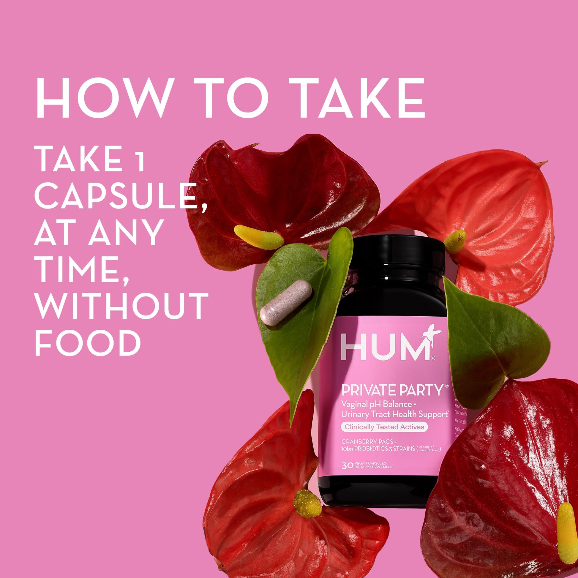 HUM Private Party Pills - Vaginal Probiotics for Women's Ph Balance with Cranberry HUMBuy Supplements Australia