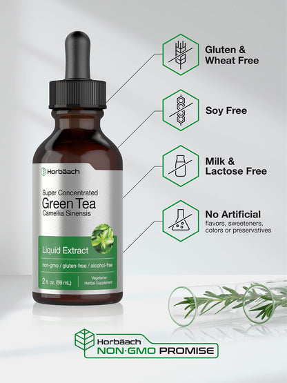 Green Tea Extract Liquid | 2 Fl Oz | Alcohol Free, Vegetarian Tincture | Super Concentrated HorbäachBuy Supplements Australia