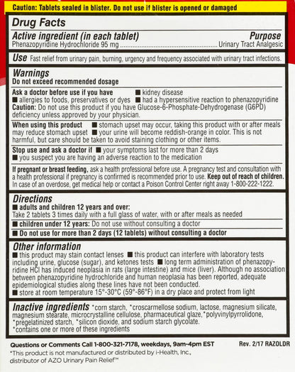 LEADER Urinary Maximum Strength, Fast Action for Burning & Urgency, Phenazopyridine Hydrochloride 95 mg, 30 Tablets, 4-Pack LeaderBuy Supplements Australia