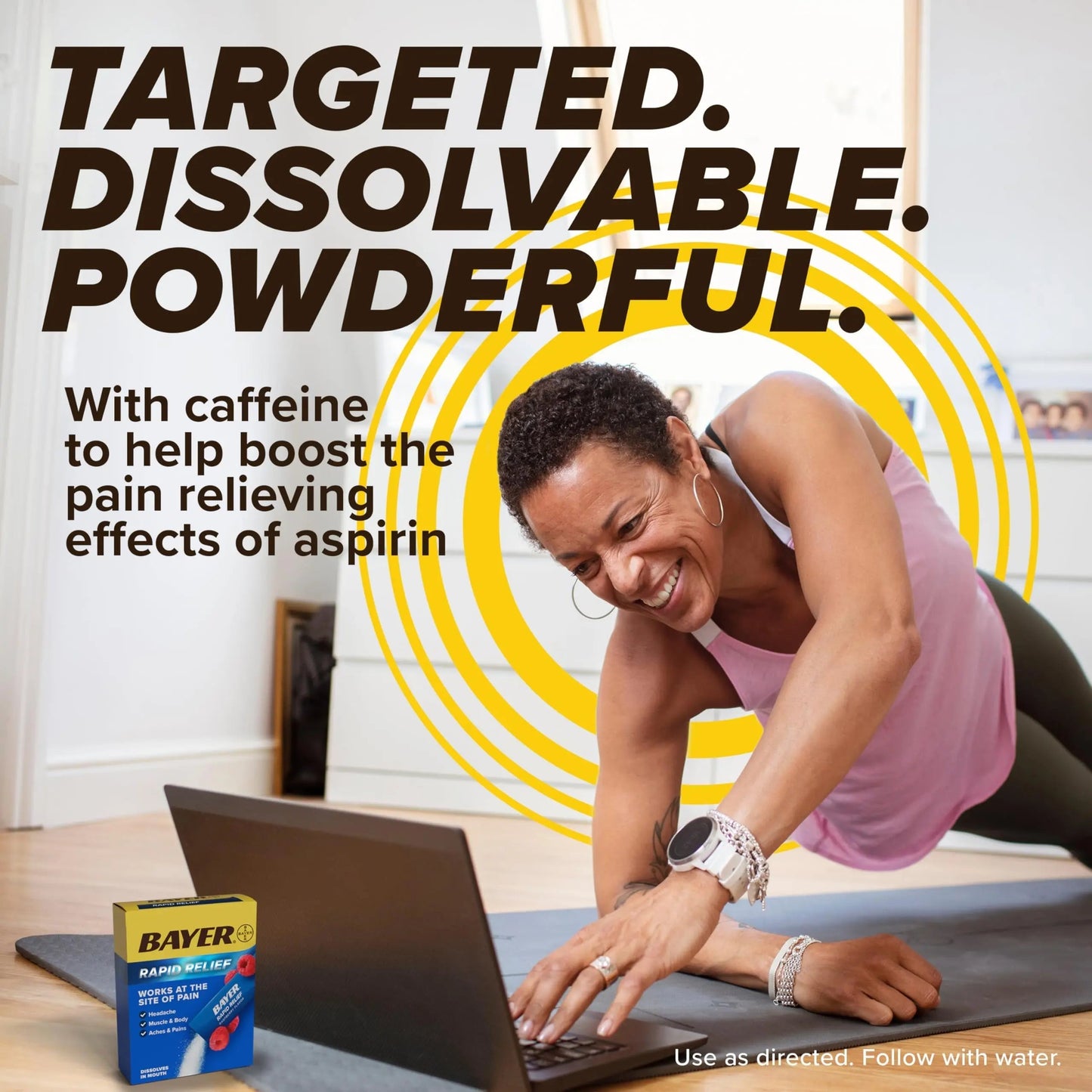 Bayer® Rapid Relief, Dissolvable Raspberry Flavor, Powder Packs with Aspirin & Caffeine, Fast Acting Headache Relief, Muscle and Body Pain Reliever, 20ct BayerBuy Supplements Australia