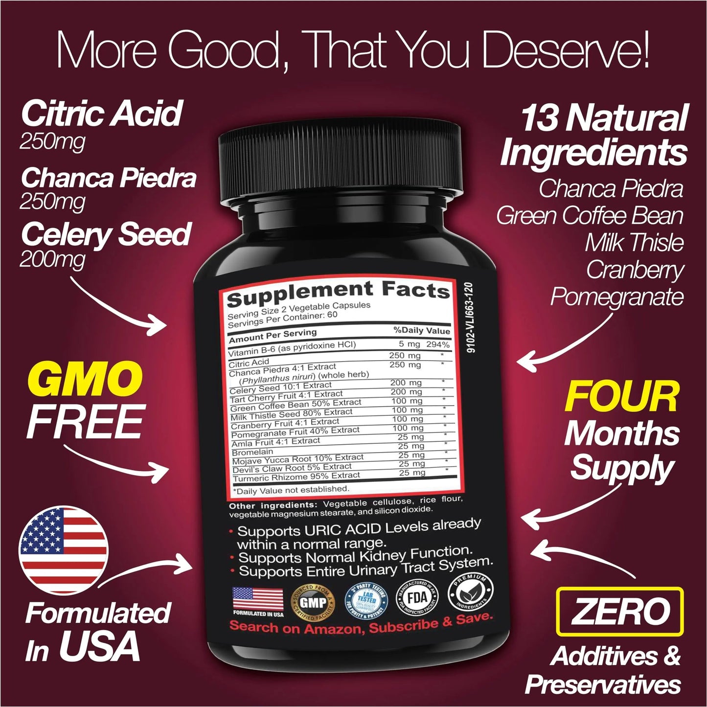 Saint Mingiano Uric Acid Flush for Gout Support -120 Capsules - Supports Kidney Cleanse Detox & Repair, Gallbladder & Urinary Tract Issues - Essential for Detox & Joint Support - Cranberry Extract Saint MingianoBuy Supplements Australia