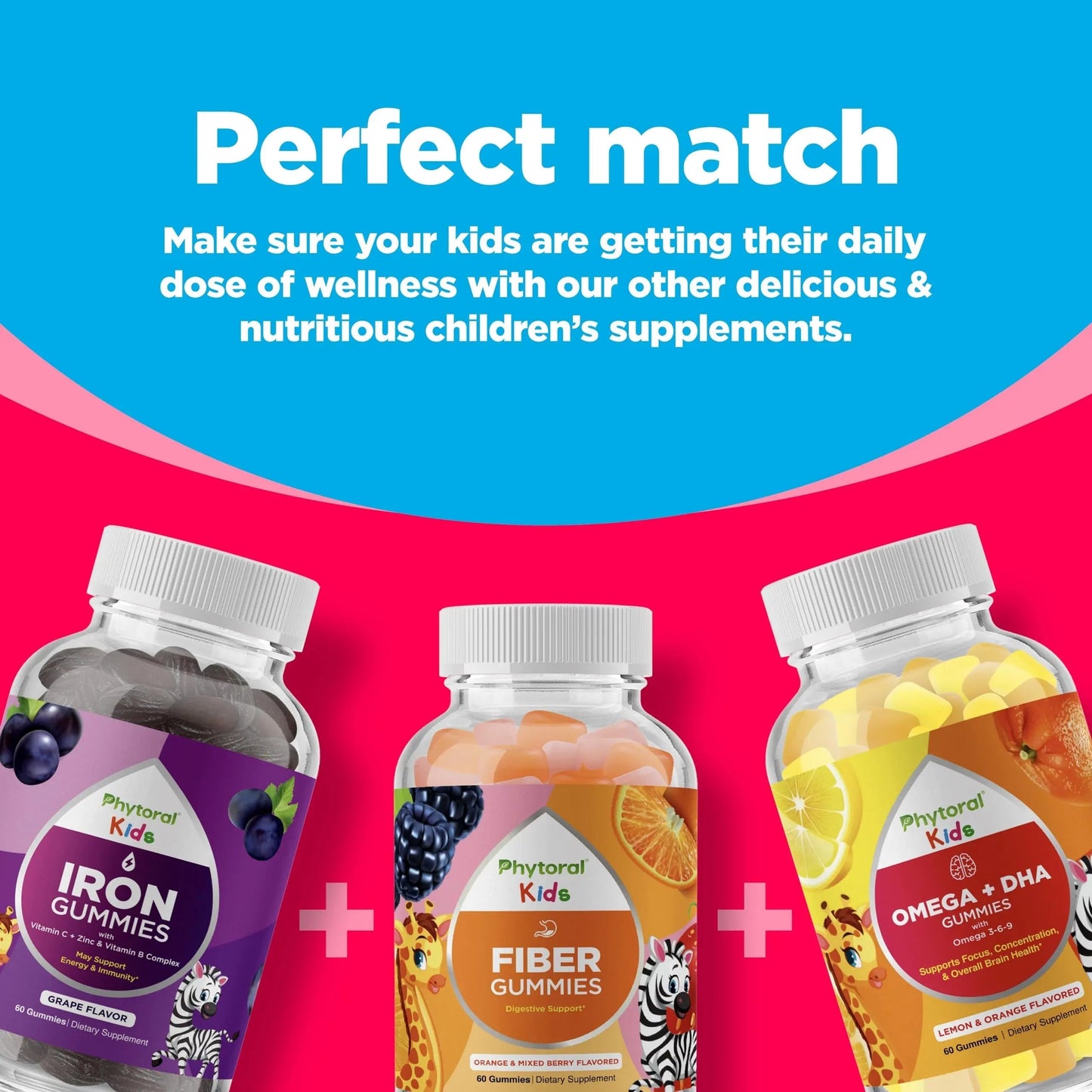 Phytoral Kids Vitamins Gummy Multivitamin Chewable - Kids Gummy Vitamins for Mood Support Natural Energy Boost PhytoralBuy Supplements Australia