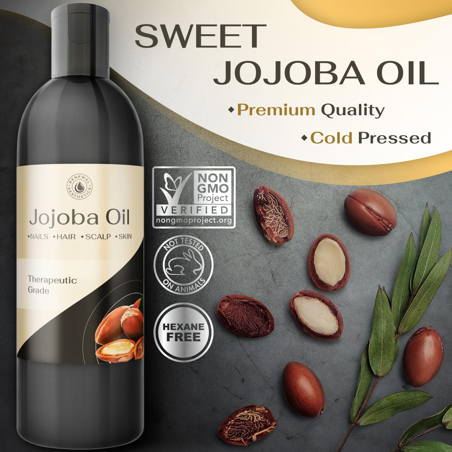Sweet Oil - Hair and Skin Softener, Organic Natural Carrier Body Oil, Carrier Oil for Essential Oils - Massage Oil Renewal AestheticsBuy Supplements Australia