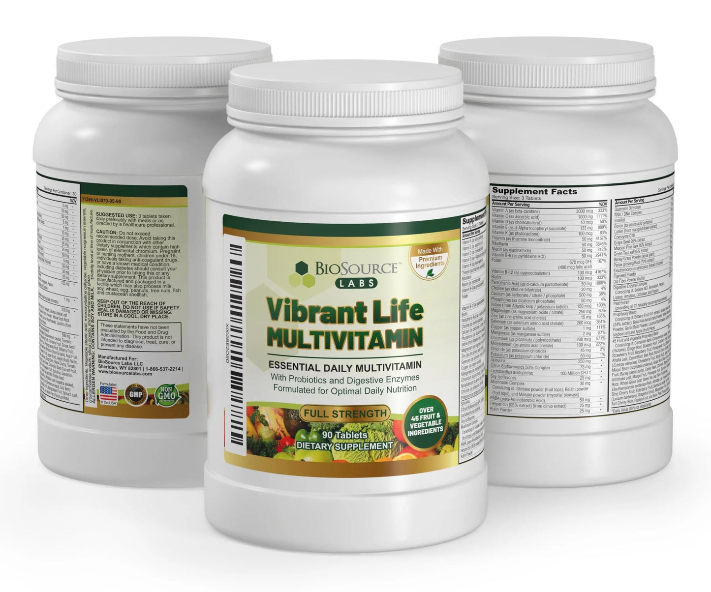 BioSource Labs Vibrant Life Multivitamin with Probiotics, Digestive Enzymes & B-Complex – Over 45 Fruits and Veggies BioSource LabsBuy Supplements Australia