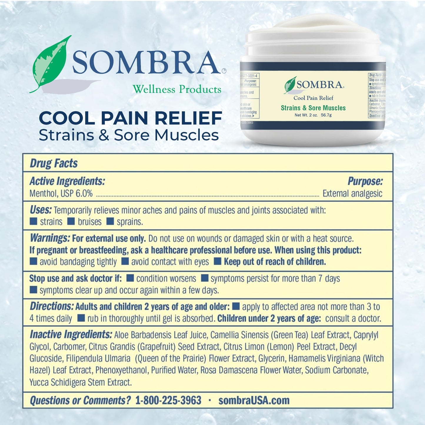 Sombra Warm & Cool Pain Relief Gel, Warm Relief for Arthritis and Chronic Pain Pre-Workout Muscle Rub, Cold for Swelling, Soreness, Post-Workout, Free of Artificial Fragrances, 2oz Per Jar SombraBuy Supplements Australia