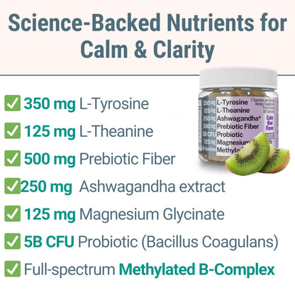 L-Tyrosine L-Theanine Methylated Vitamin B Complex Magnesium Glycinate Probiotic Fiber for Kids Adults Men Women w. Chicory Root Inulin 5-MTHF B12 P5P B6 B9 B5 B3 Powder Capsule Pill Supplement Alt SHIZAMBuy Supplements Australia