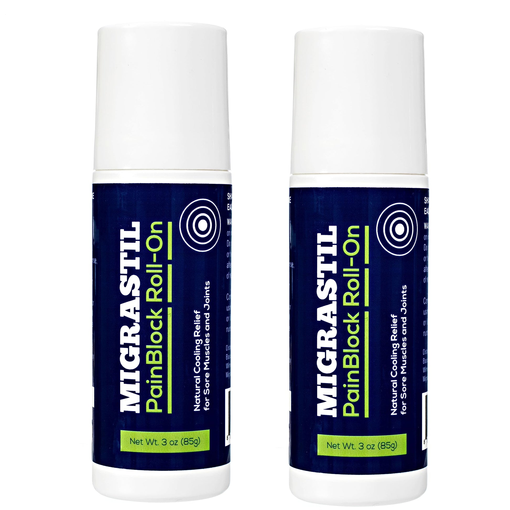 Migrastil PainBlock Roll-On 3 oz - Topical Roll-On for Muscle Aches, Cramps, Joint & Nerve Discomfort. Works Great on Shoulders, Neck, Feet, Knees, Legs, Back, Elbows, HIPS, Etc. (2) Basic VigorBuy Supplements Australia