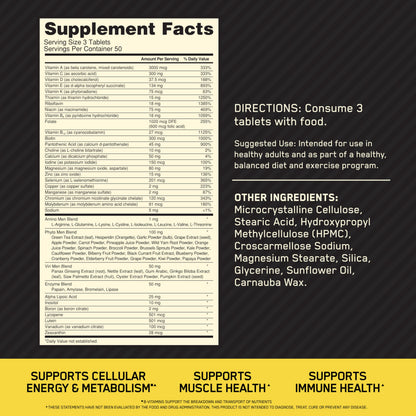 Optimum Nutrition Opti-Men, Vitamin C, Zinc and Vitamin D, E, B12 for Immune Support Mens Daily Multivitamin Supplement