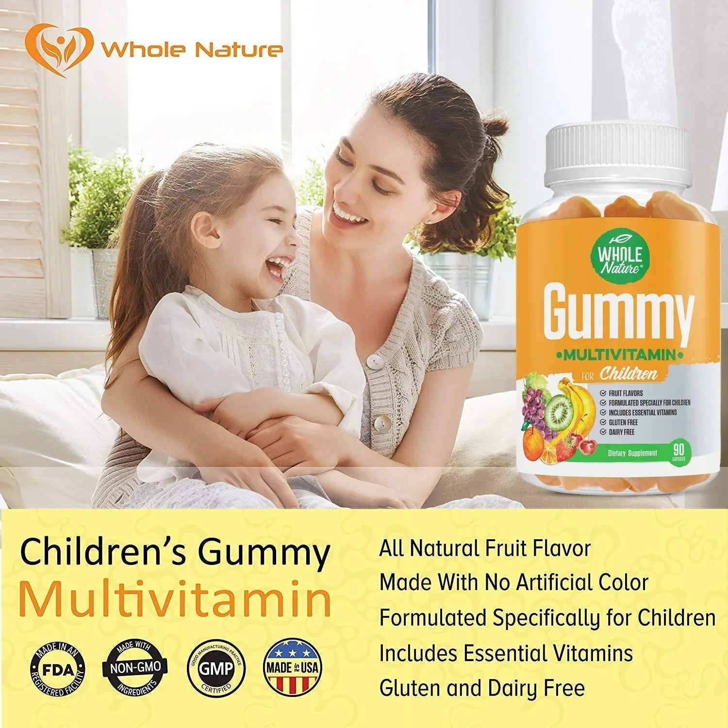 Whole Nature Kids Gummy Multivitamin - Complete Daily Essentials Childrens Vitamins and Minerals for Overall Wellness, 90 Gummies Whole NatureBuy Supplements Australia