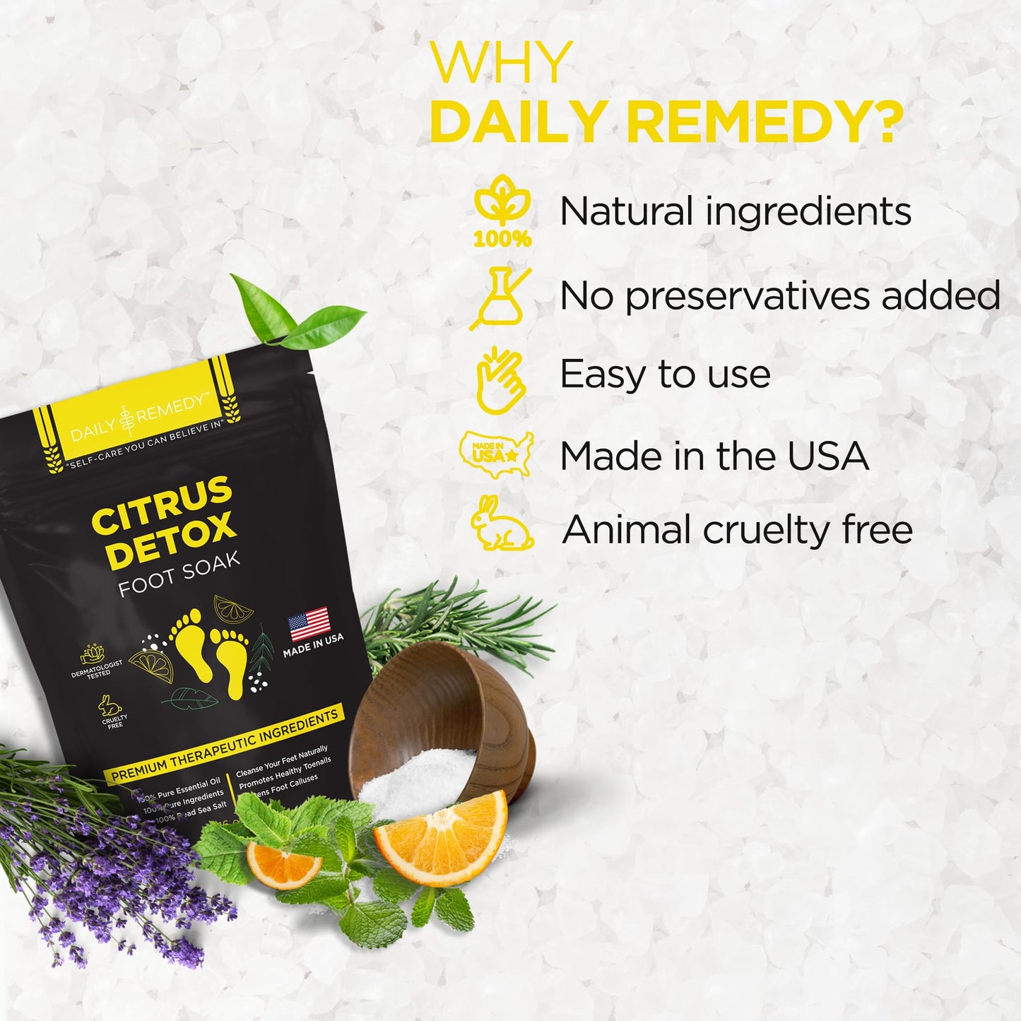 Citrus Detox Foot Soak with Epsom Salt - for Foot Callus, Immune Boost, Damaged Toenail DAILY REMEDYBuy Supplements Australia